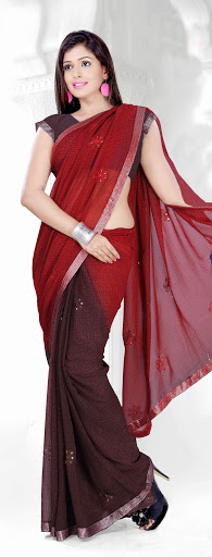 Manufacturers Exporters and Wholesale Suppliers of Maroon Georgette Saree SURAT Gujarat