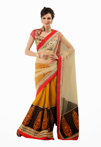 Manufacturers Exporters and Wholesale Suppliers of Mustered Wheat Saree SURAT Gujarat