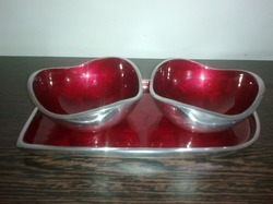 Manufacturers Exporters and Wholesale Suppliers of Aluminum Small Dessert Bowls with Tray Moradabad Uttar Pradesh