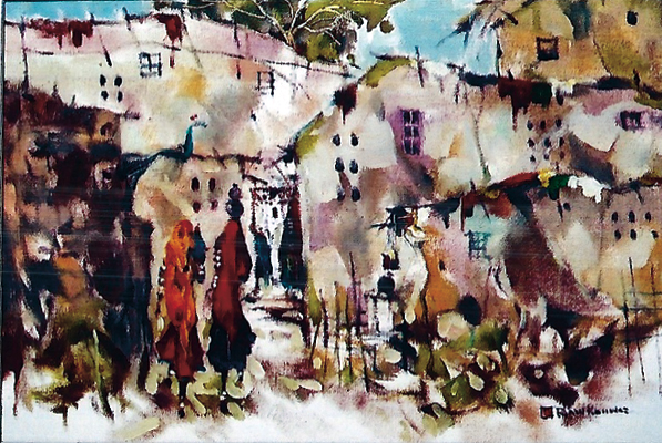 Village Scene Painting