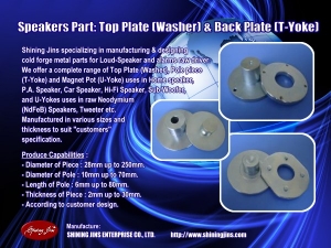 Manufacturer Speakers part T-Yoke Washer Bottom Plate in Taiwan Manufacturer Supplier Wholesale Exporter Importer Buyer Trader Retailer in Taoyuan City Test2 Taiwan