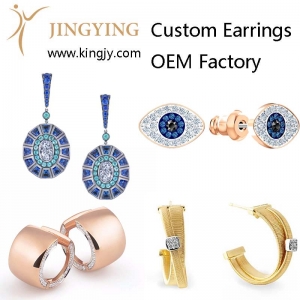 Custom earrings gold plated silver jewelry supplier and wholesaler Manufacturer Supplier Wholesale Exporter Importer Buyer Trader Retailer in GuangZhou  China
