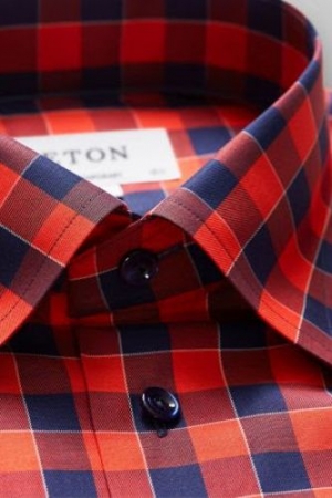 ETON Contemporary Fit Red Check Dress Shirt For Men Manufacturer Supplier Wholesale Exporter Importer Buyer Trader Retailer in Simlapal West Bengal India