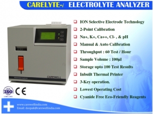 CARELYTE- i Series Electrolyte Analyzer Manufacturer Supplier Wholesale Exporter Importer Buyer Trader Retailer in Delhi Delhi India