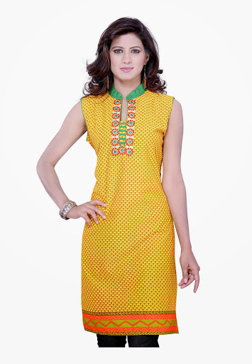 Manufacturers Exporters and Wholesale Suppliers of Yellow Cotton Kurti SURAT Gujarat