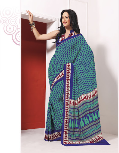 Manufacturers Exporters and Wholesale Suppliers of Blue Sea Green Saree SURAT Gujarat
