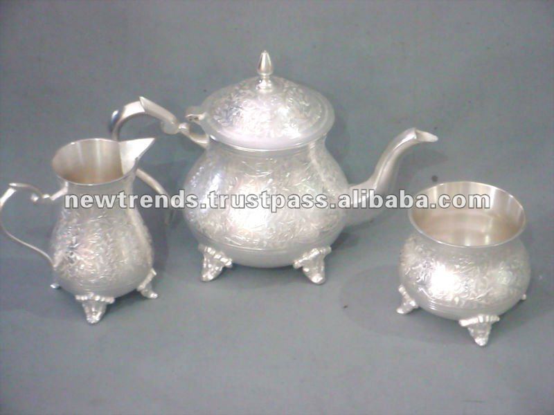 Manufacturers Exporters and Wholesale Suppliers of Tea Set silver plated Moradabad Uttar Pradesh