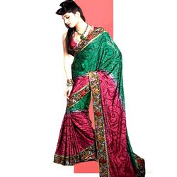 Manufacturers Exporters and Wholesale Suppliers of Sarees (D.No. 12012 B ) Surat Gujarat