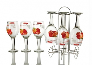 Manufacturers Exporters and Wholesale Suppliers of Golden Wonder Wine Glass Set Firozabad Uttar Pradesh