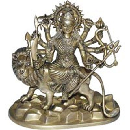 Metal Sherawali Mata Statue
