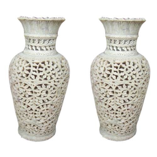 Manufacturers Exporters and Wholesale Suppliers of Carved Soapstone Vase Agra Uttar Pradesh