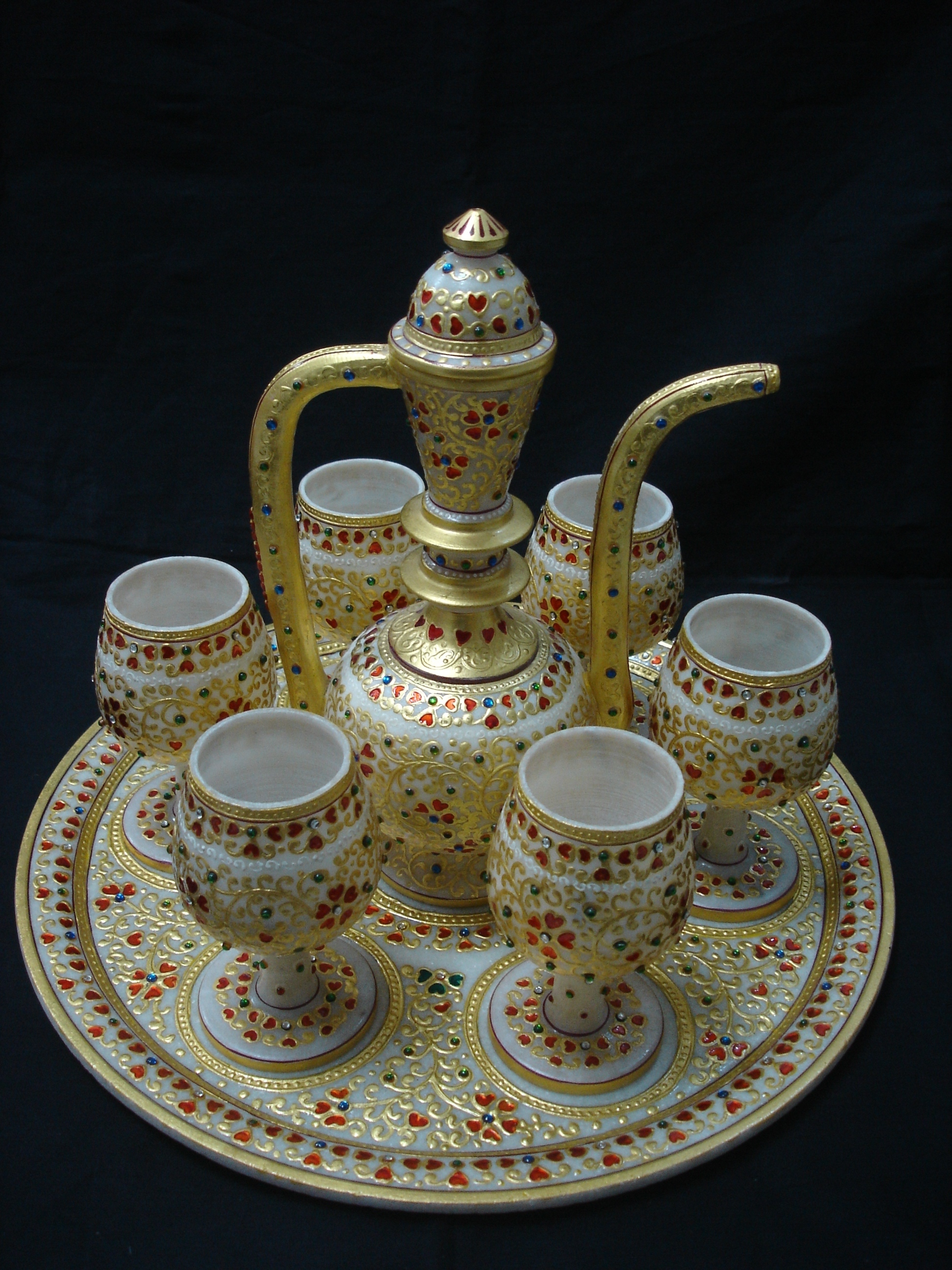 Manufacturers Exporters and Wholesale Suppliers of Marble Peacock Bowl  With Gold Work Jaipur Rajasthan