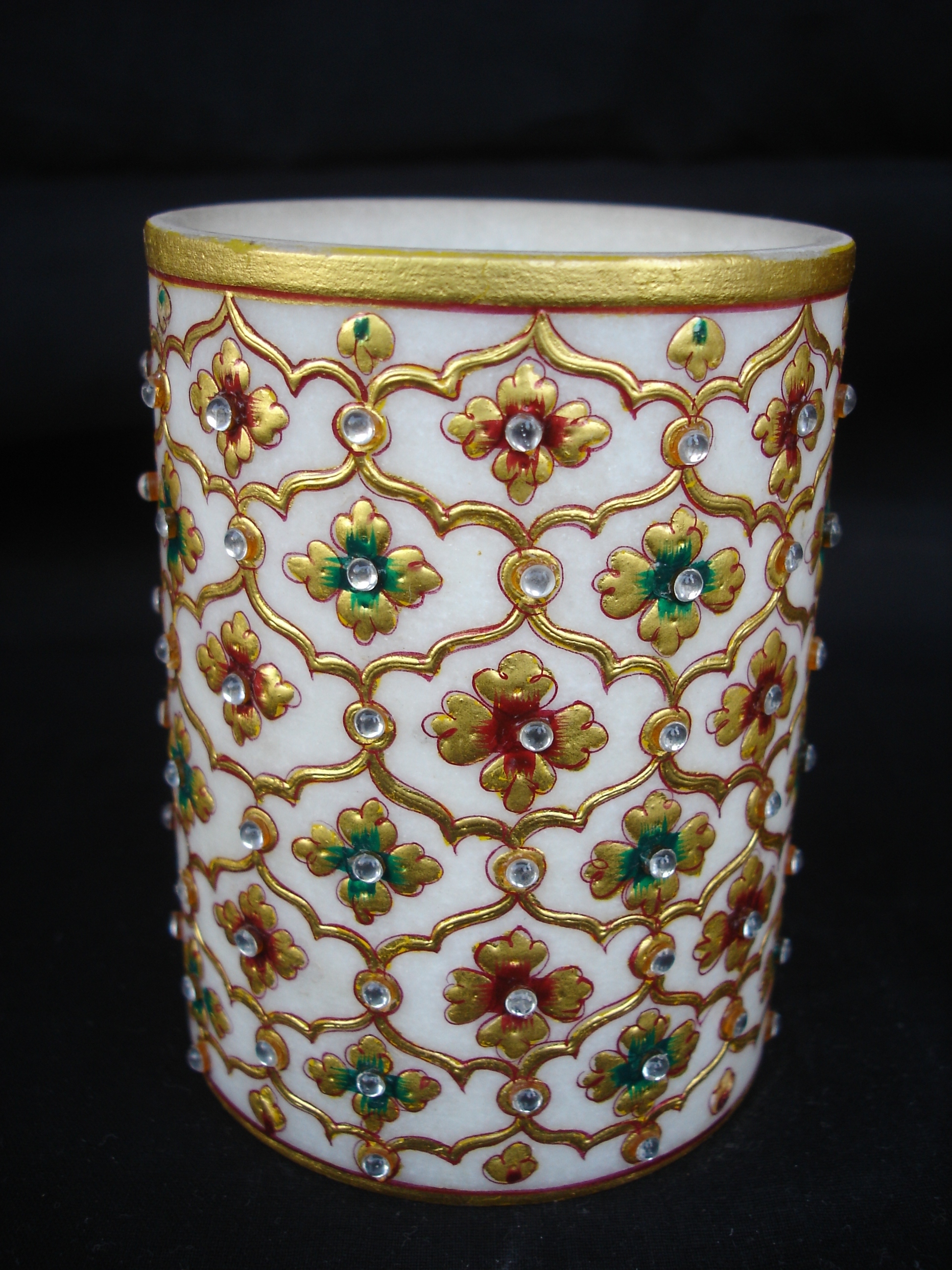 Manufacturers Exporters and Wholesale Suppliers of Marble Mobile Stand  Clock  With Gold Work Jaipur Rajasthan