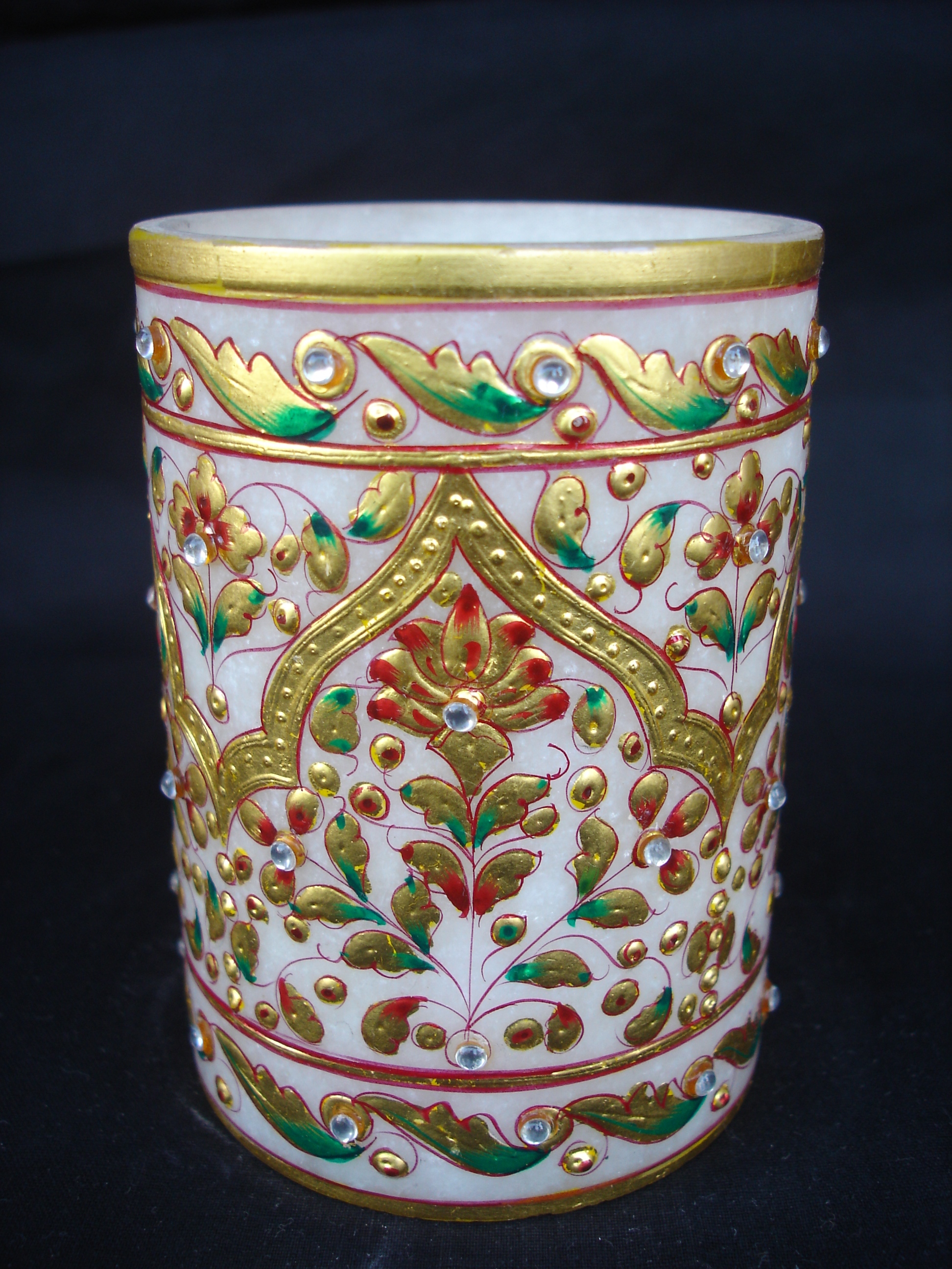 Manufacturers Exporters and Wholesale Suppliers of Marble Elephant  With Gold Work Jaipur Rajasthan