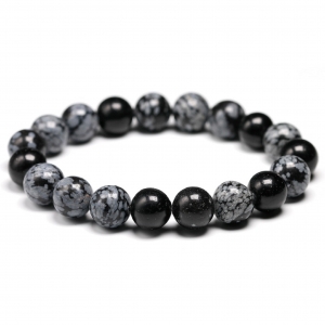 Snow Flakes Obsidian Bracelet, Gemstone Beads Bracelet Manufacturer Supplier Wholesale Exporter Importer Buyer Trader Retailer in Jaipur Rajasthan India