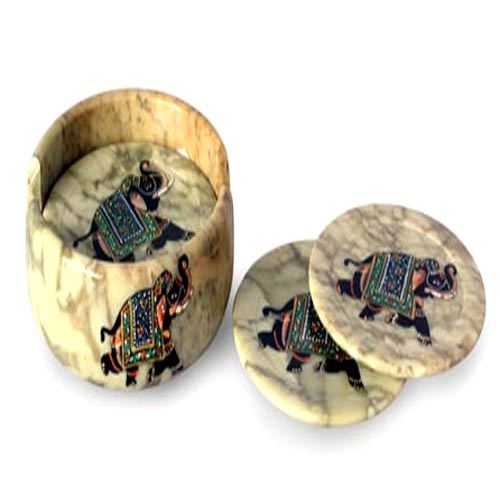 Manufacturers Exporters and Wholesale Suppliers of Stone Painting Coasters Agra Uttar Pradesh