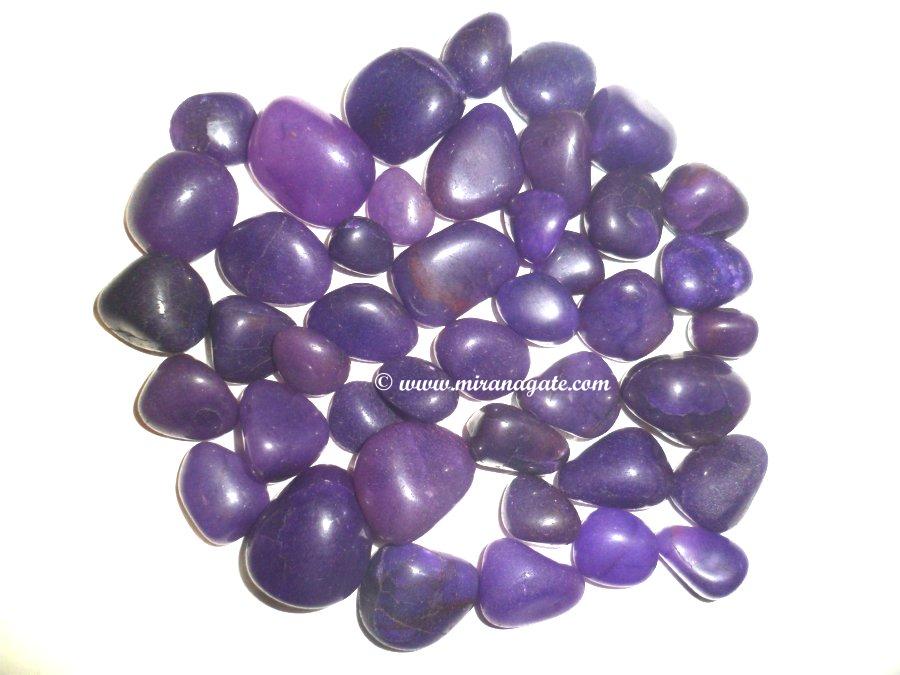 Manufacturers Exporters and Wholesale Suppliers of Purple Dyed Tumbled Stone Khambhat Gujarat