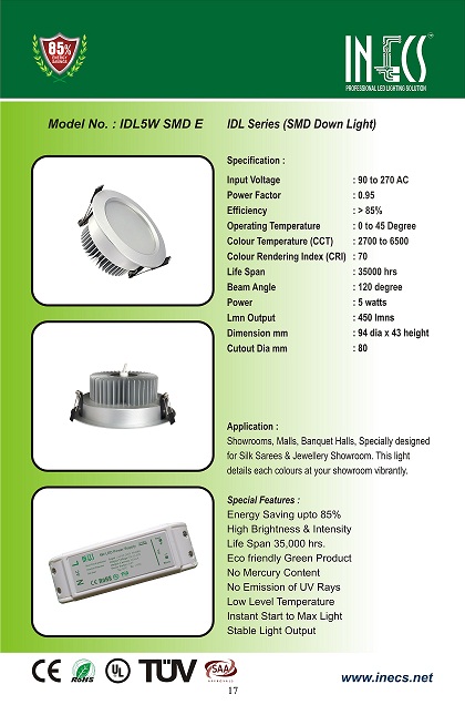 Manufacturers Exporters and Wholesale Suppliers of Model No IDL5W SMD E Kollam Kerala