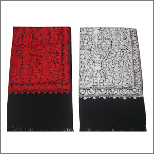 Manufacturers Exporters and Wholesale Suppliers of Woollen Ari Allover tone on tone Stoles Srinagar 