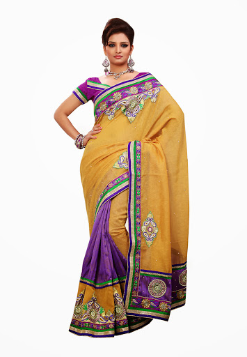 Manufacturers Exporters and Wholesale Suppliers of Mustered Light Purple Silk Saree SURAT Gujarat