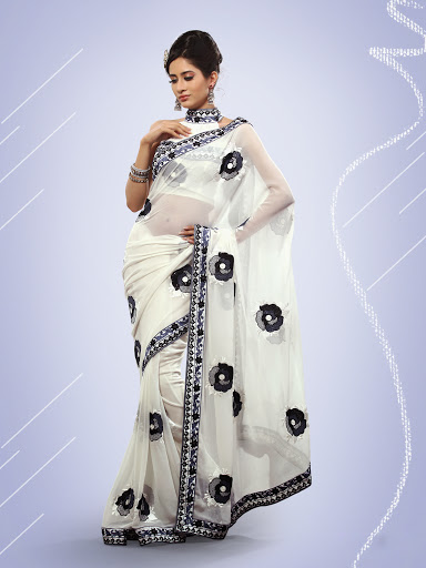 Manufacturers Exporters and Wholesale Suppliers of White Saree SURAT Gujarat