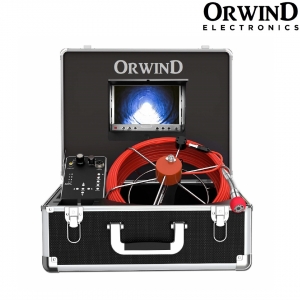 Orwind Promech Inspection Camera Borescope With Large Color Lcd Screen And Video Recording, 3.2ft Ip67 Waterproof Semi-rigid Snake Endoscope Tube And 8 Brightness Led Level, Portable Toolbox Included