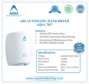 ABS Automatic Hand Dryer - AQSA-7837 Manufacturer Supplier Wholesale Exporter Importer Buyer Trader Retailer in New delhi Delhi India