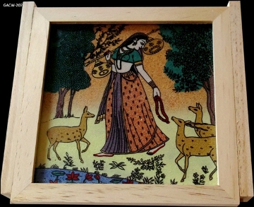 Manufacturers Exporters and Wholesale Suppliers of Wooden Gems Stone Painting Wall Plate Jaipur Rajasthan