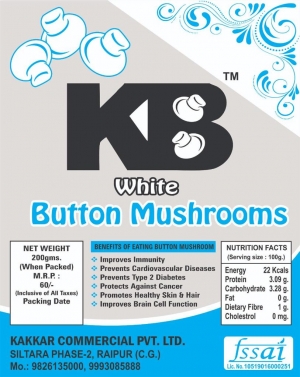 KB BUTTON MUSHROOM Manufacturer Supplier Wholesale Exporter Importer Buyer Trader Retailer in Raipur Chattisgarh India