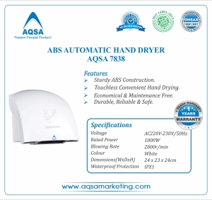 ABS Automatic Hand Dryer - AQSA-7838 Manufacturer Supplier Wholesale Exporter Importer Buyer Trader Retailer in New delhi Delhi India