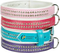 Lined leather Dog Collar with diamonds Manufacturer Supplier Wholesale Exporter Importer Buyer Trader Retailer in Kanpur Uttar Pradesh India