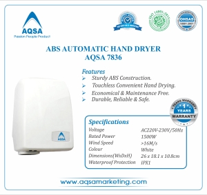 ABS Automatic Hand Dryer - AQSA-7836 Manufacturer Supplier Wholesale Exporter Importer Buyer Trader Retailer in New delhi Delhi India