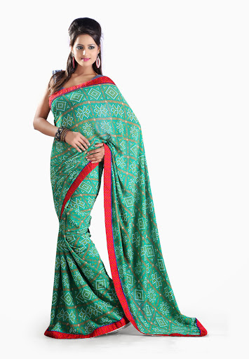 Manufacturers Exporters and Wholesale Suppliers of Green Saree SURAT Gujarat