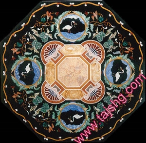 Black Marble Inlay Table Top Manufacturer Supplier Wholesale Exporter Importer Buyer Trader Retailer in Agra Uttar Pradesh India