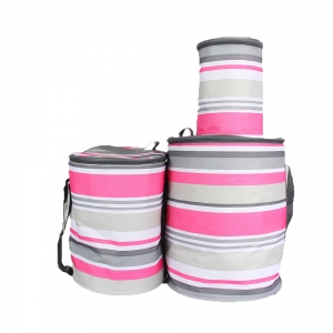 Manufacturers Exporters and Wholesale Suppliers of Customized Logo Color Insulated Disposable Stripe Cooler Lunch Bag NingBo ZheJiang