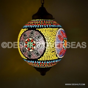 Manufacturers Exporters and Wholesale Suppliers of Mosaic Hanging Lamp Firozabad Uttar Pradesh Mosaic Hanging Lamp