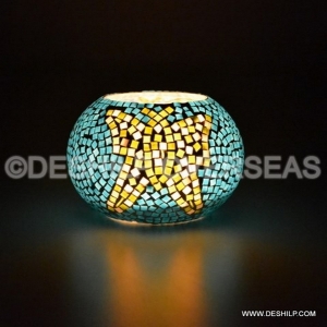 Manufacturers Exporters and Wholesale Suppliers of Mosaic Candle Holder Firozabad Uttar Pradesh Mosaic Candle Holder