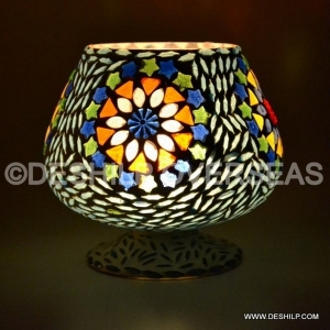 Manufacturers Exporters and Wholesale Suppliers of Mosaic Candle Holder Firozabad Uttar Pradesh
