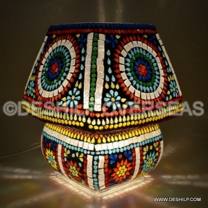 Manufacturers Exporters and Wholesale Suppliers of Glass Mosaic Table Lamps Firozabad Uttar Pradesh