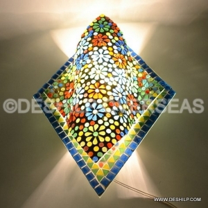 Manufacturers Exporters and Wholesale Suppliers of Green Mosaic Wall lamp Firozabad Uttar Pradesh Green Mosaic Wall lamp
