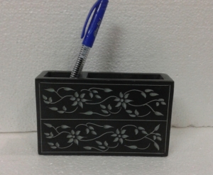 Manufacturers Exporters and Wholesale Suppliers of Carrara Marble Pen Holder Flower Design Holder Agra Uttar Pradesh