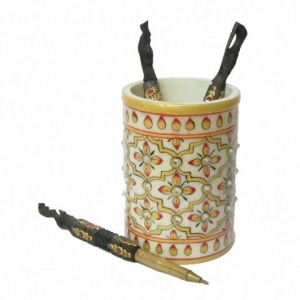 Manufacturers Exporters and Wholesale Suppliers of Carved Marble Pen Stands Agra Uttar Pradesh