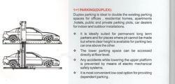 Manufacturers Exporters and Wholesale Suppliers of Duplex Car Parking Hyderabad Andhra Pradesh
