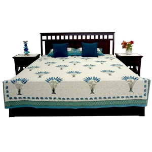 Manufacturers Exporters and Wholesale Suppliers of Block Printed  Blue Double Cotton Bed Cover Set Panaji Goa