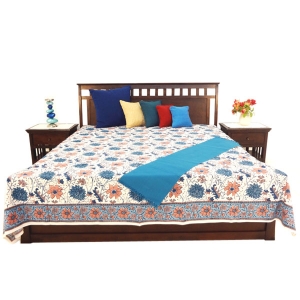 Manufacturers Exporters and Wholesale Suppliers of Block Printed  Big Flower King Cotton Bed Cover Panaji Goa
