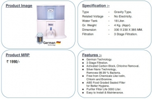 Gravity Water Purifiers Manufacturer Supplier Wholesale Exporter Importer Buyer Trader Retailer in Pune Maharashtra India