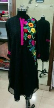 One Side Embroidered Long Kurti With Net Manufacturer Supplier Wholesale Exporter Importer Buyer Trader Retailer in Mumbai Maharashtra India