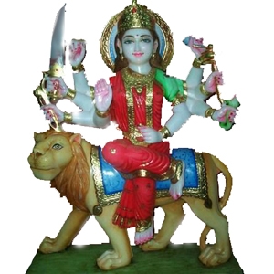 Lord Durga Marble Statue