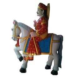 Maharaja With Horse Marble Statue