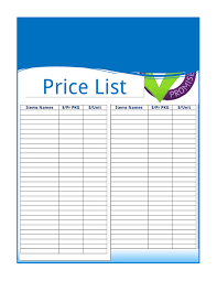 Price List forms